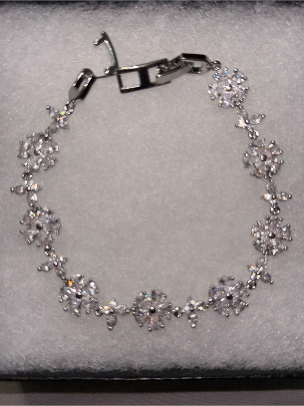 Elegant Diamond Floral Bracelet